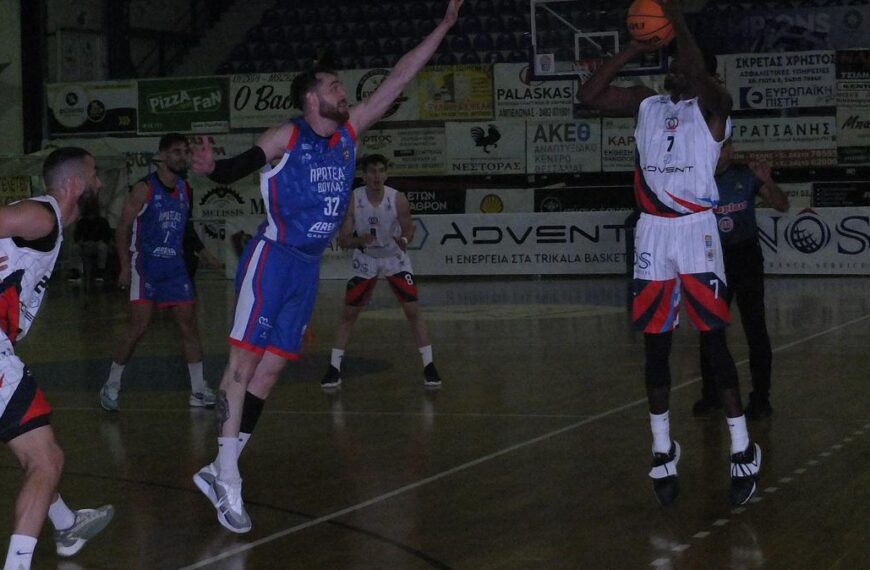 Εδειξε χαρακτήρα ο ΑΟ Τρίκαλα Basket Advent 81-75 τον Πρωτέα Βούλας